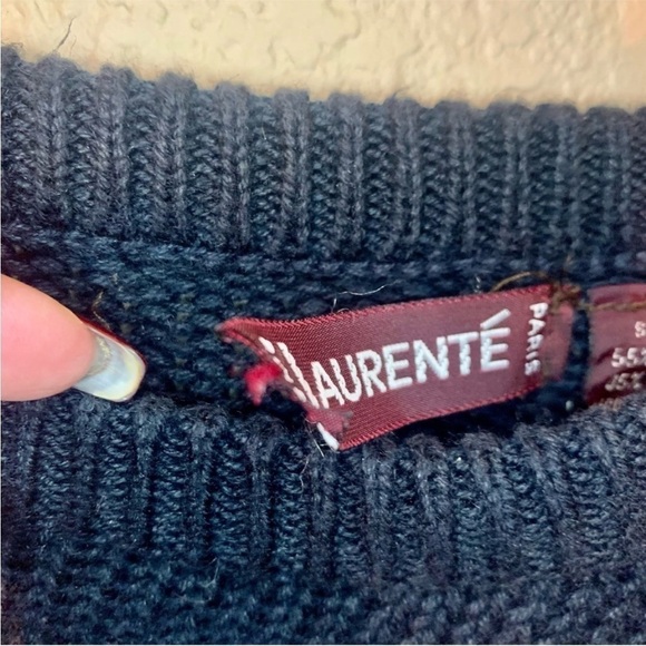 Laurente Rome Paris Sweater Large Black White Design Short-Sleeve Sweater Vest - Picture 7 of 15